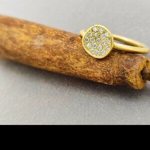 Engagement ring. 14K Yellow gold ring with 0.18ct Diamonds. UNIQUE beautiful